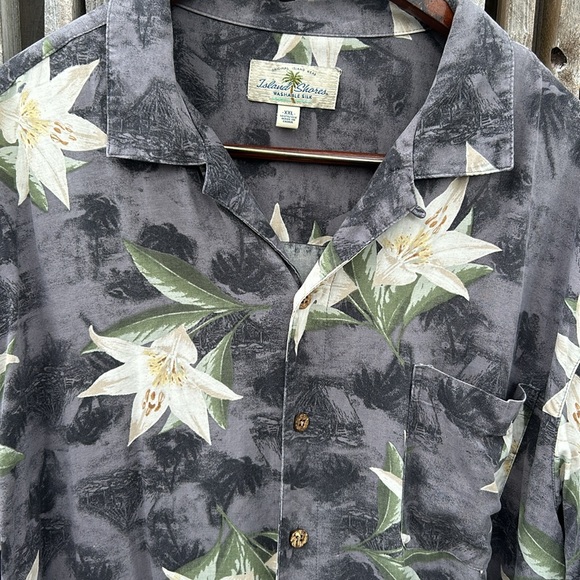 Island Shores Hawaiian Washable Silk Coconut Button Up Shirt XXL Short Sleeve - Picture 4 of 5